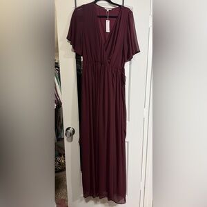 Baltic Born Deep Burgundy Maxi Dress